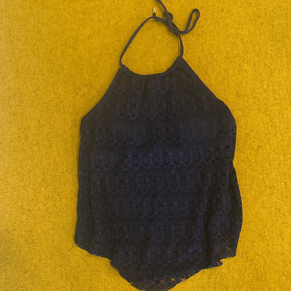 Women’s Navy Halter Lace Swim Top